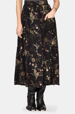 Disturbia Harpyiai Print Midaxi Skirt in Black at Nordstrom, Size 2