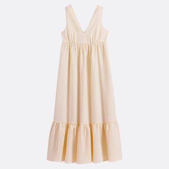 La Redoute Collections Mouwloze maxi-jurk met V-hals en ruches