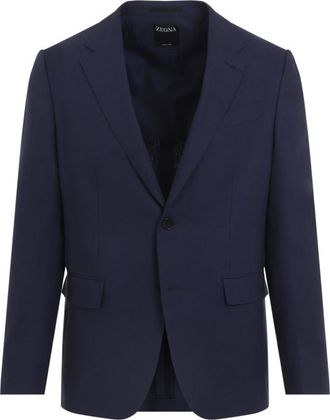 Ermenegildo Zegna Navy Blue Notched Lapel Blazer