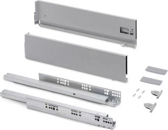 Emuca Emuca - Caj&oacute;n Exterior Vertex Con Regulaci&oacute;n 3d De Altura 131mm, 40kg, Profundidad 450mm, Acero, Pintado Aluminio