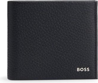 BOSS Grained-leather wallet with metal logo