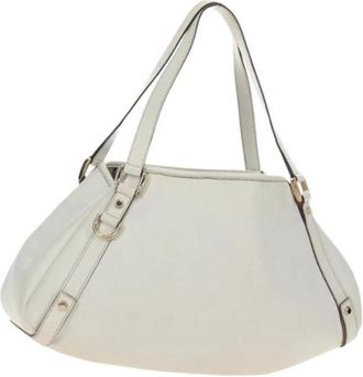 Gucci Pre-owned Vintage Tote Bag - Dames - Vintage Schoudertas - Wit - ONE Size - Leer - Vintage