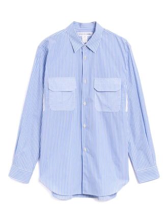 Comme Des Garçons striped pocket shirt - men - Cotton - L - Blue