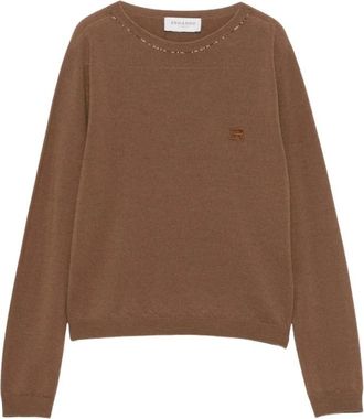 Ermanno Scervino Round-neck Truien - Dames - Ronde hals truien - Bruin - XS - Truien & Vesten