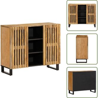 vidaXL The Living Store Credenza 90x34x75 cm in Legno Massello di Mango Grezzo - Credenza industriale