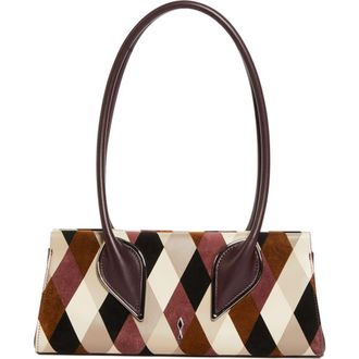 Christian Louboutin Intarsia Diamond Leather Baguette Bag in Multi/Amara at Nordstrom