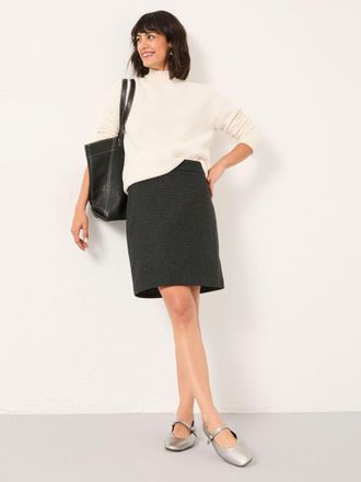 Fat Face FatFace Jess Charcoal Grey Tweed Mini Skirt