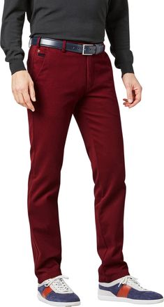 Meyer 100% katoenen broek bordeaux effen Bonn