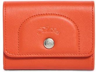 Longchamp Le Pliage Leather Flap Card Case in Saffron at Nordstrom Rack