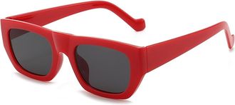 Generic Small Frame Mens Square Sunglasses Outdoor Vacation Womens Sun Glasses(Red)