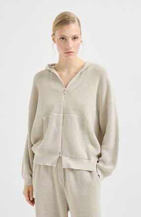 Brunello Cucinelli Sparkling net sweatshirt in Oat at Nordstrom, Size Xx-Large Eu