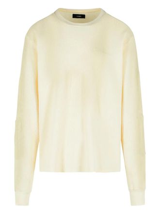 Amiri Bones ribbed logo T-shirt - Neutrals