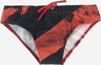Diesel Boys Swim Trunks Milondy Stretch Nylon Red Polyester Shorts &