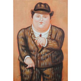 Biscottini International Cuadro &Oacute;leo Sobre La Tela Pintado A La Mano Botero