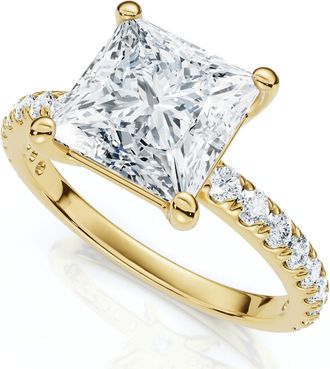 Pompeii3 Certified 2 1/3Ct Princess Cut Diamond Engagement Ring 14k Gold or Pt Lab Grown
