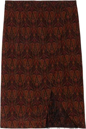 Zadig&Voltaire Gonna dritta con stampa paisley - Marrone