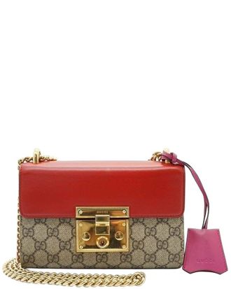 Gucci Beige Cotton Padlock Shoulder Bag (Authentic Pre-Loved)