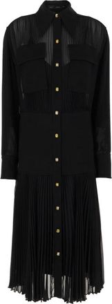 Proenza Schouler Overhemdjurk - Dames - Shirt Kleedjes - Zwart - 2XS - Polyester - Kleedjes
