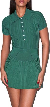 Fleur du Mal Rib Flared Skirt in Lucky at Nordstrom, Size X-Small