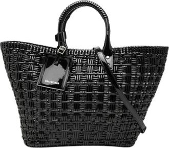 Balenciaga Pre-owned Braided Satchel - Dames - Vintage Shopper - Zwart - ONE Size - Leer - Vintage