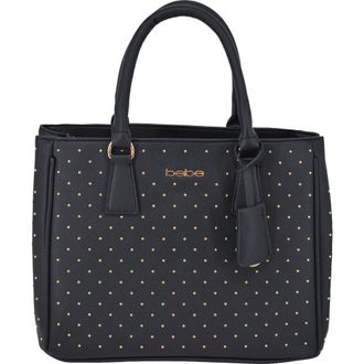 Bebe Sagan Studded Satchel in Black at Nordstrom Rack