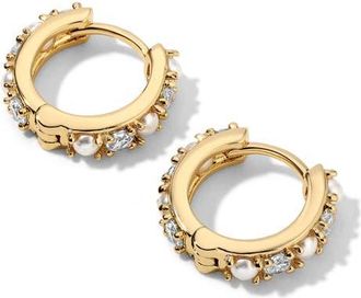 Miranda Frye Wendy Freshwater Pearl Huggie Earrings in Gold at Nordstrom