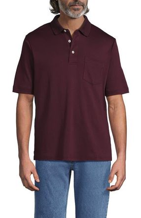 Lands End Short Sleeve Cotton Supima Polo Shirt with Pocket in Lush Burgundy at Nordstrom, Size Xx-Large