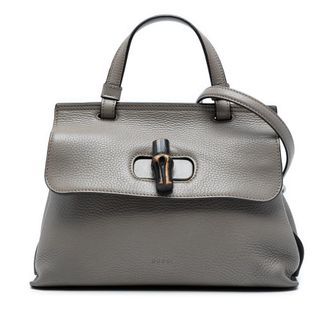 Gucci Pre-owned Gucci Small Calfskin Bamboo Daily Satchel Ladies VD5Q6P9NV5SI9W8G