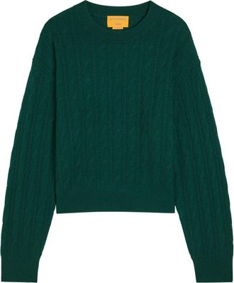 Guest In Residence Cable-knit Cashmere Jumper - Dark Green - S (UK8-10 / S)
