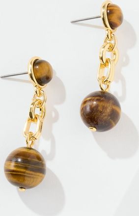 Talbots Odette Tigers Eye Drop Earrings - Tigers / Gold - 001 Talbots