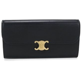 Celine Black Leather Long Wallet (Bi-Fold) (Pre-Owned)