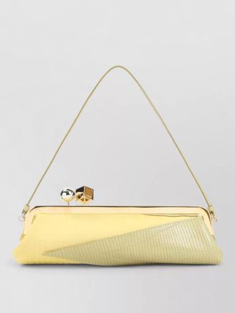 Jacquemus salon mais leather clutch corn silhouette