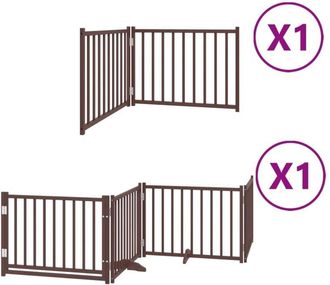 vidaXL Puerta De Perros Plegable 6 Paneles Madera &Aacute;lamo Marr&oacute;n 480 Cm Vidaxl
