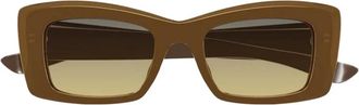 Alexander McQueen Eyewear Zonnebril met rechthoekig montuur - Bruin
