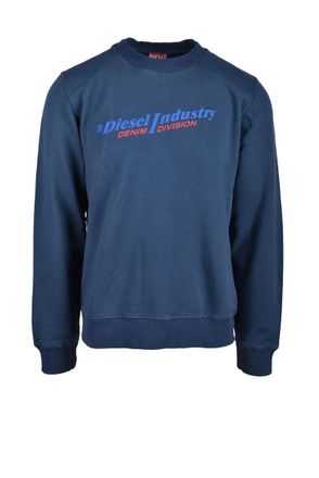Diesel Blue Logo Cotton Sweatshirt