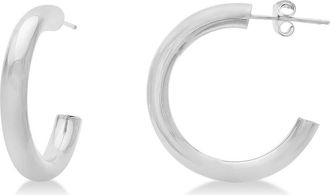 Allurez Small Open Hoop Earrings 14k in White Gold at Nordstrom
