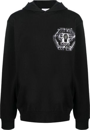 Philipp Plein Dark Romance logo-print hoodie - men - Cotton/Cotton - XXXXL - Black