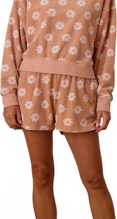 Rylee + Cru Terry Summer Shorts In Grapefruit