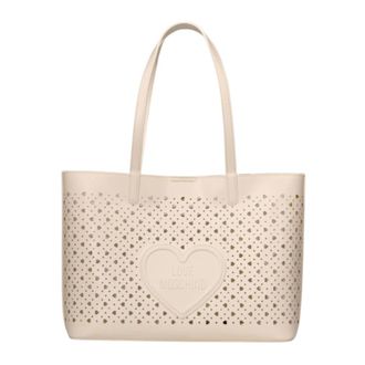 Love Moschino Tote Bags, female, White, Size: ONE SIZE Heart Cut-Out Tote Bag
