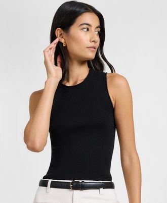 Onia Fitted Micro Rib Tank in Black at Nordstrom, Size Medium