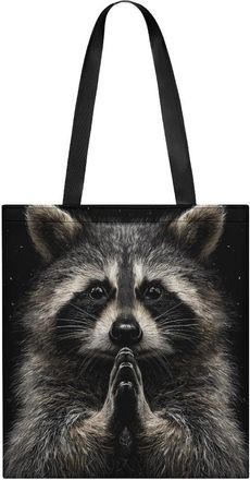 Generic Raccoon Print Tote Bag for Women Men Shoulder Bags Purses Pouch Handbags