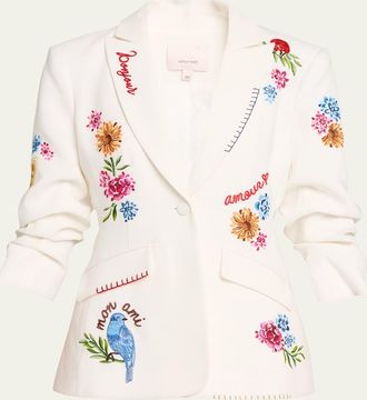 Cinq &agrave; Sept Cheyenne Embroidered Vine Blazer
