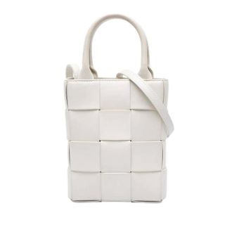 Bottega Veneta Pre-owned Cassette Mini Schoudertas - Dames - Pre-owned - Wit - Maat: ONE Size Leer