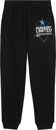 Burberry logo-print cotton track pants - women - Cotton - M - Black