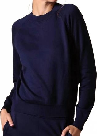 Minnie Rose Raglan Sleeve Sweatshirt In Navy
