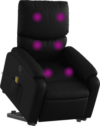 vidaXL Vidaxl - Sill&oacute;n Reclinable De Masaje De Pie Cuero Artificial Negro