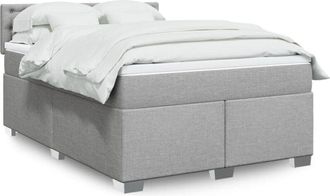 vidaXL Vidaxl - Cama Box Spring Con Colch&oacute;n Tela Gris Claro 160x200 Cm