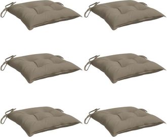 vidaXL Cojines De Silla De Jard&iacute;n 6 Uds Tela Oxford Taup&eacute; 50x50x7 Cm Vidaxl