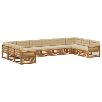 vidaXL Juegos De Sof&aacute;s 10 Uds. Madera De Acacia S&oacute;lida Vidaxl