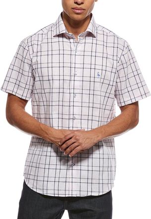 Tailorbyrd Tailorbyrd Yarn Dyed Large Check Linen-Blend Shirt